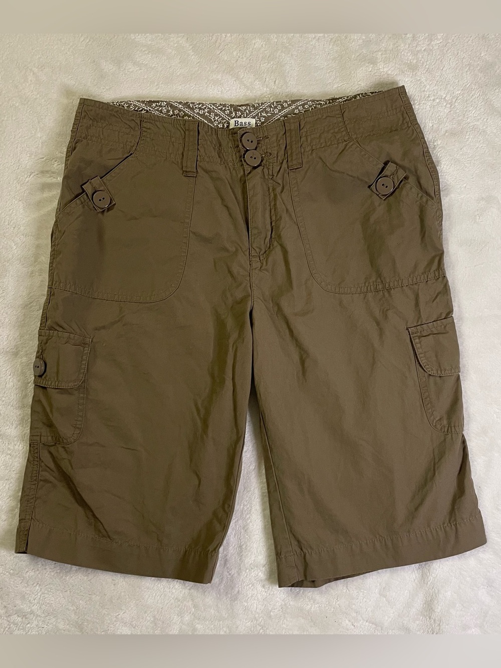Bass 100% Cotton Brown Knee Length Shorts size 10